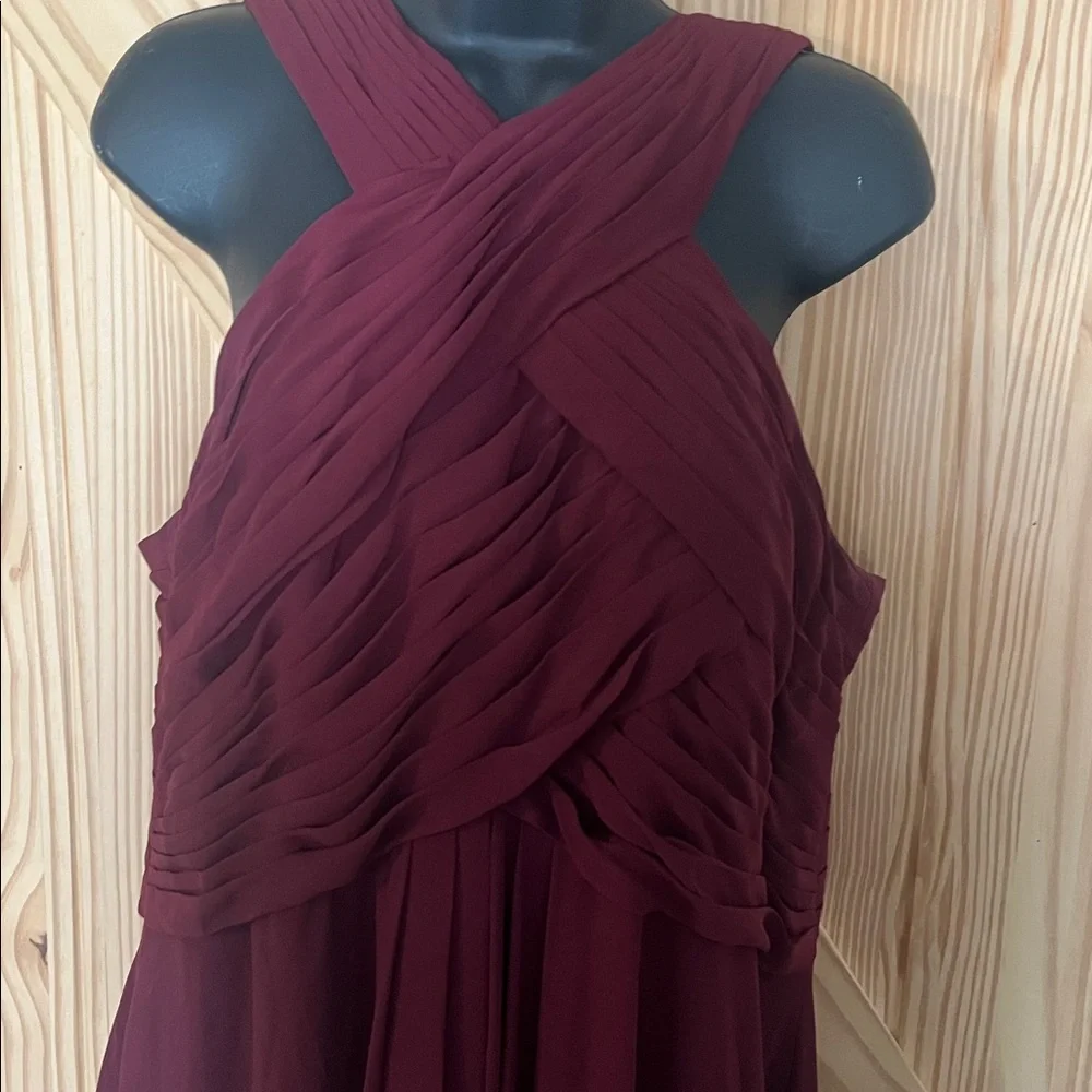 Azazie Burgundy Prom Dress - Picture 2 of 4